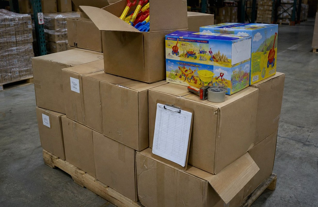 Carton-ready toy range prepared for wholesale loading