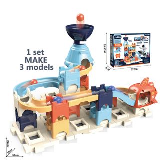 Building Block Ejection Ball Run Toy Set with 3 Changeable Shapes
