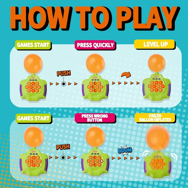 CPS291367 Pop Fidgets Kids Games Toys Handheld Sensory with Balloons Q