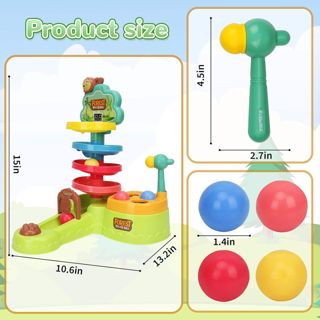 Baby Toddler Montessori Hammer Pound Ball Toy with Scoring Game