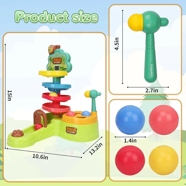 Baby Toddler Montessori Hammer Pound Ball Toy with Scoring Game - wholesale product image
