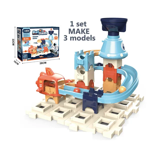 CPS274003 Kids Building Block Ejection Ball Run Toy Set with 3 Changea