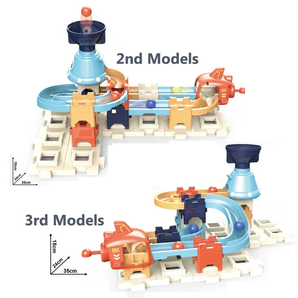 CPS274003 Kids Building Block Ejection Ball Run Toy Set with 3 Changea