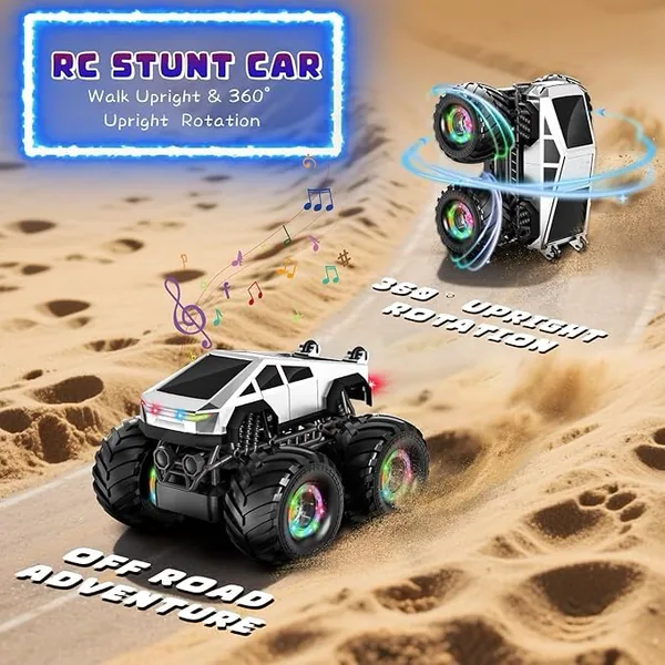CPS338438 Remote Control Car Toy for Kids 360 Rotating 4WD RC Stunt Ca