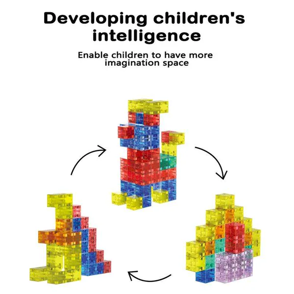 CPS296539 32pcs Digit Blocks STEM Learning Toys Translucent Magnetics