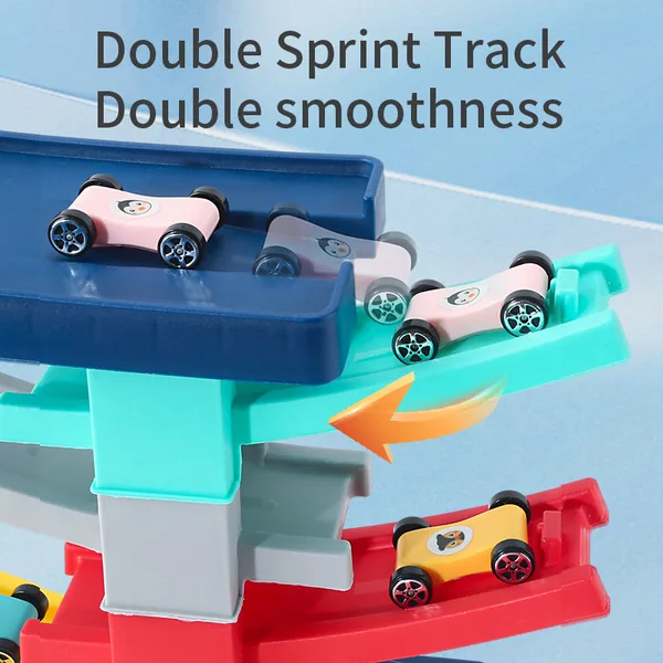 CPS304474 Montessori Toy Gliding Car Ramp Slot Toy for Toddler Ramp Ra