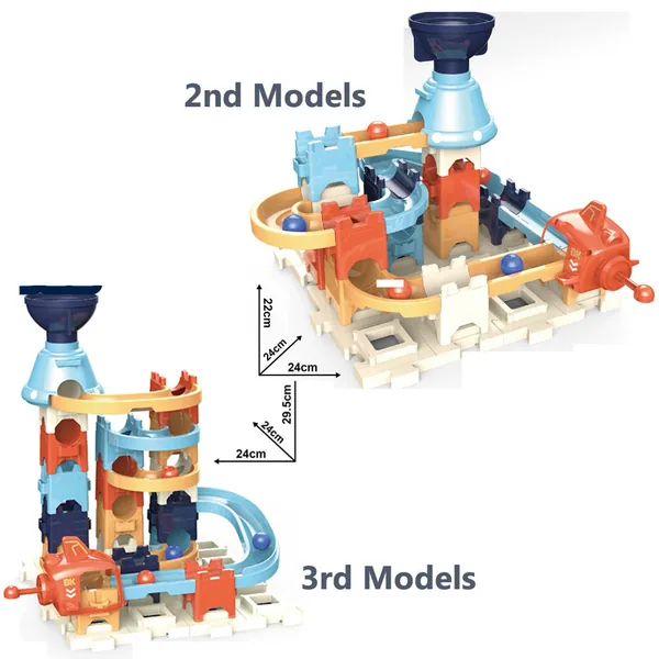 CPS274003 Kids Building Block Ejection Ball Run Toy Set with 3 Changea