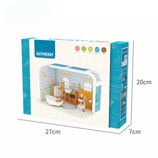 Educational DIY Bathroom Cottage 3D Furniture Assemble Model