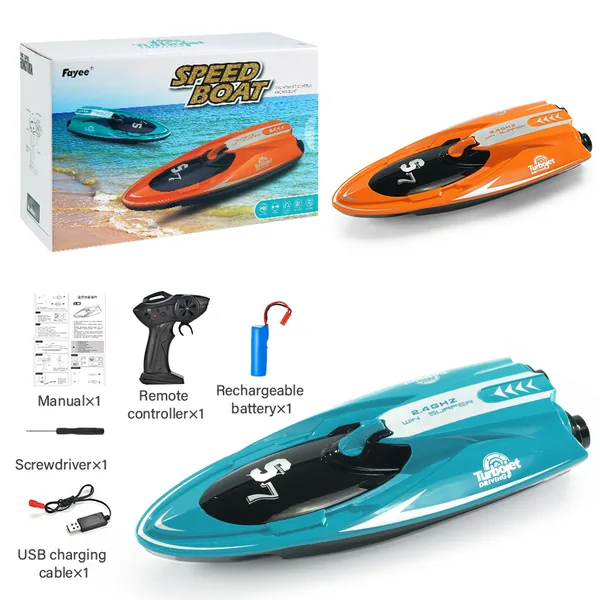 High-Speed 2.4G RC Racing Boat with Lights and Charger - wholesale product image