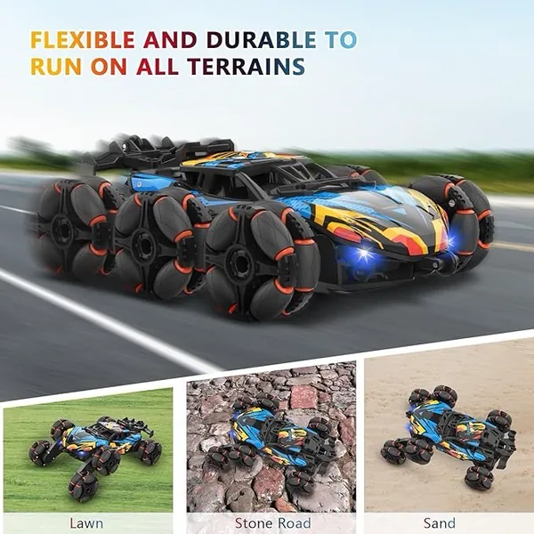 CPS306028 6WD RC Drift Stunt Car with Light-Up Toys 360 Rotating Spray