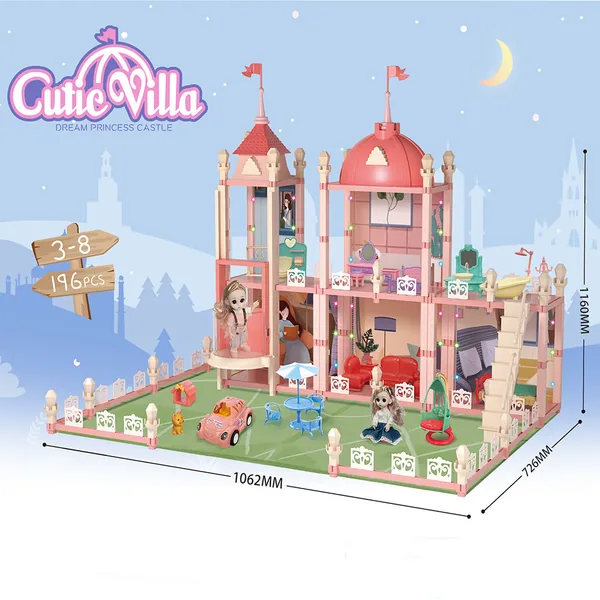 CPS261891 Wooden House Cottage House Furniture Toys Set Fully Furnishe