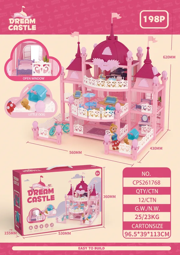 CPS261768 DIY Miniature Wooden Furniture Play Set for Kids Little Girl