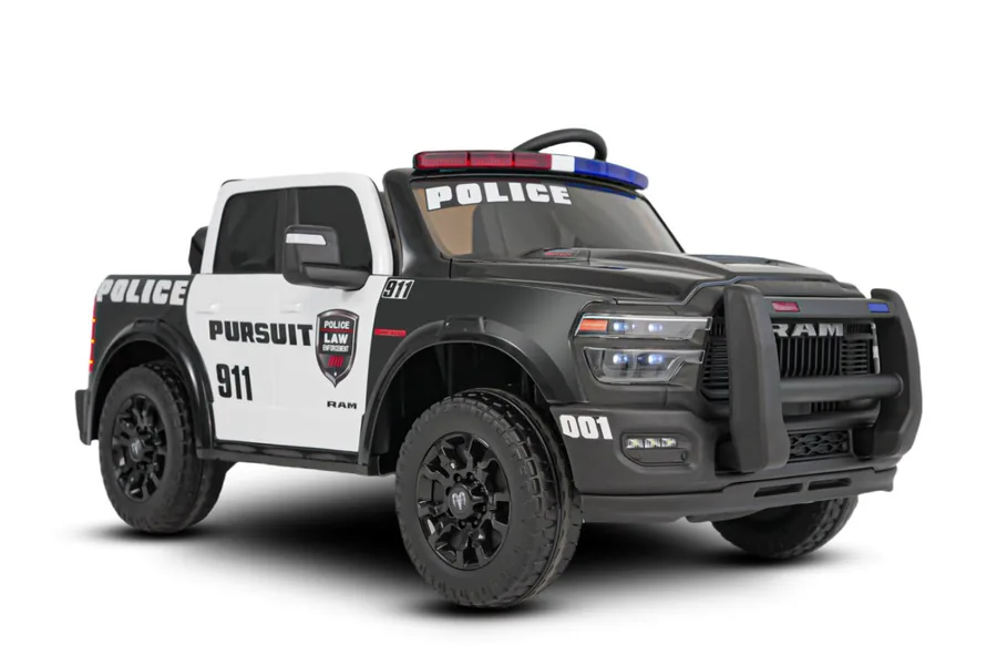 CPS336645 Licensed Pickup Truck Police Car Ride on 12V Kids Cars to Dr