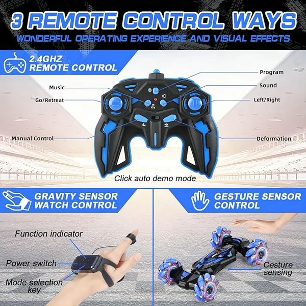 CPS289538 1:12 Gesture Sensing RC Stunt Car 2.4Ghz 4WD Hand Controlled