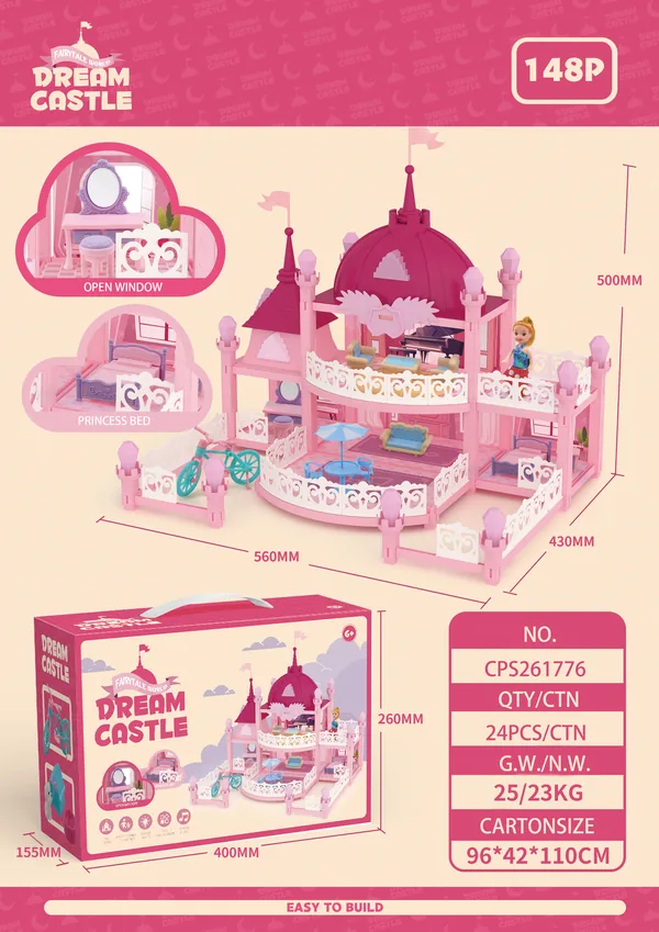 CPS261768 DIY Miniature Wooden Furniture Play Set for Kids Little Girl