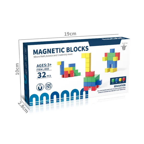 CPS296539 32pcs Digit Blocks STEM Learning Toys Translucent Magnetics